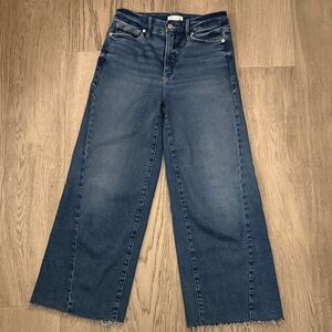 Good American Wide-Leg Blue Jeans
